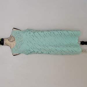 J Crew sz 12 mint green Lazer Cut outs Sleeveless Dress